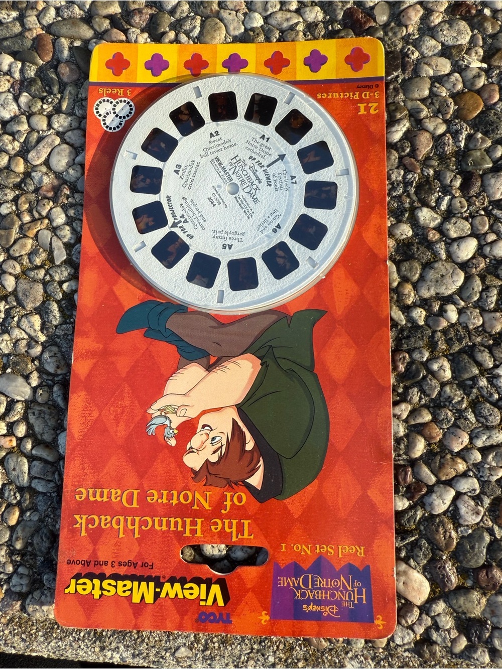 Disney View-Master Reel Set Backing Card - Orange/Yellow with Purple Accents